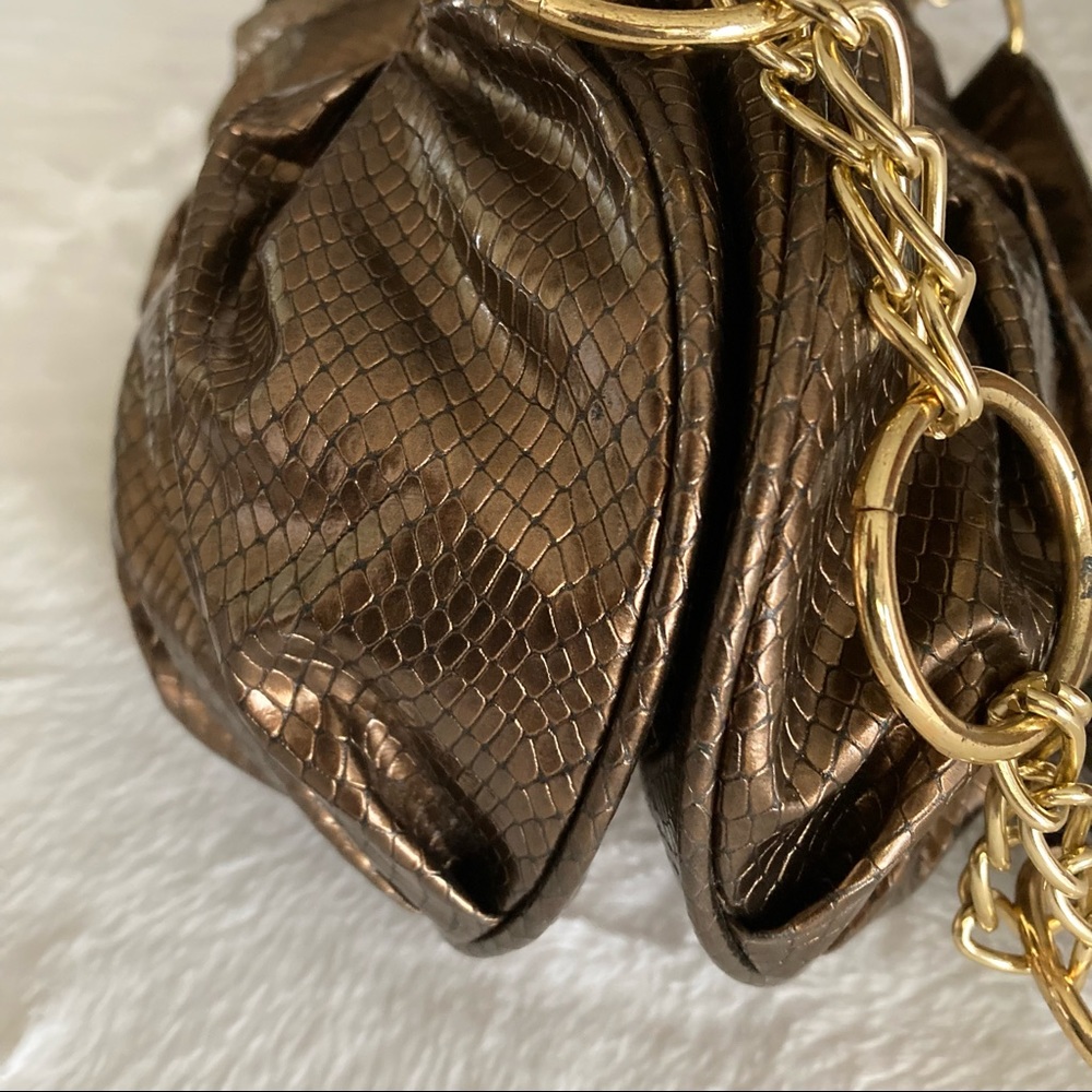 Giannini Gold Faux Leather Snakeskin Bag - Picture 5 of 15